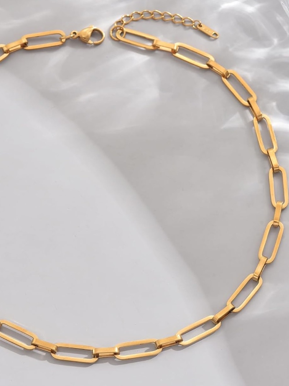 Gold Paperclip Chain Necklace - Picture 3 of 4